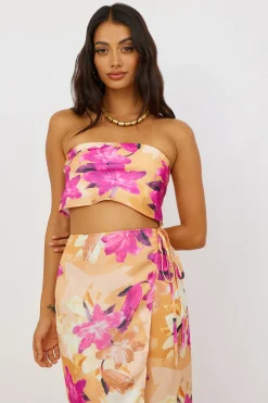 Sun On My Shoulder Crop Top Floral