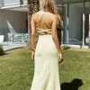Sunbeam Strapless Linen Maxi Dress Yellow