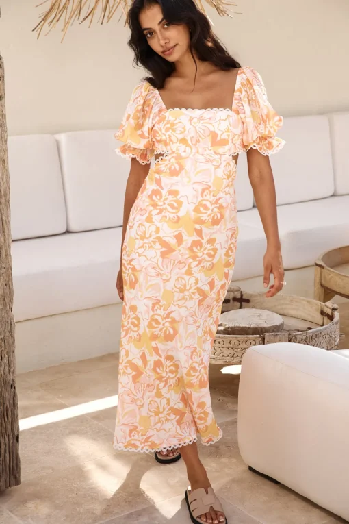 Sunrise Hue Maxi Dress Orange