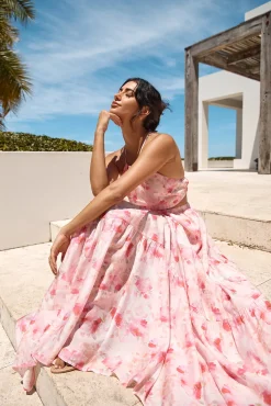 Sunset Soiree Maxi Dress Pink