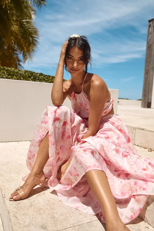 Sunset Soiree Maxi Dress Pink