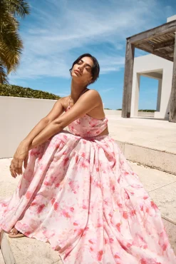 Sunset Soiree Maxi Dress Pink