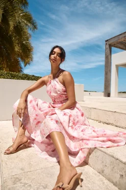 Sunset Soiree Maxi Dress Pink