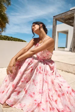 Sunset Soiree Maxi Dress Pink