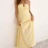 Sunshine Bliss Strapless Maxi Dress Yellow
