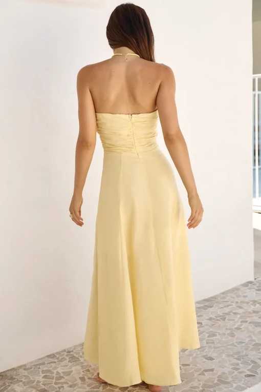 Sunshine Bliss Strapless Maxi Dress Yellow