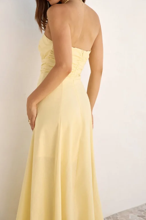 Sunshine Bliss Strapless Maxi Dress Yellow