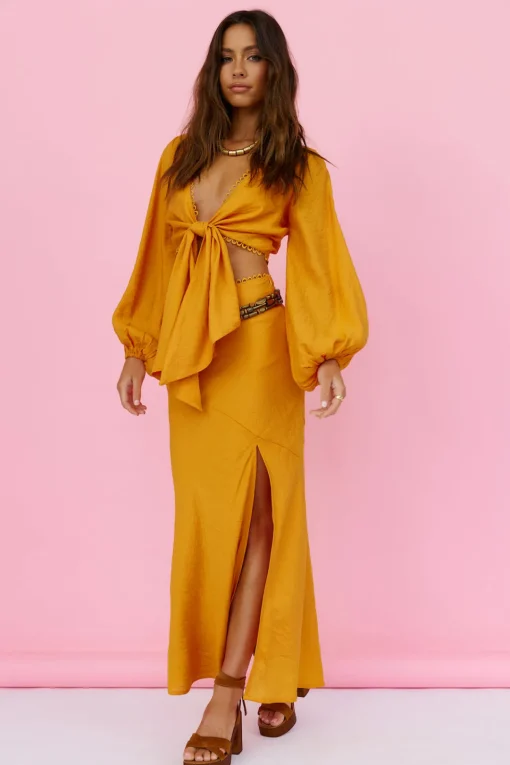Sweet Aurelia Maxi Skirt Orange
