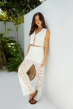 Sylvie Crochet Set Cream