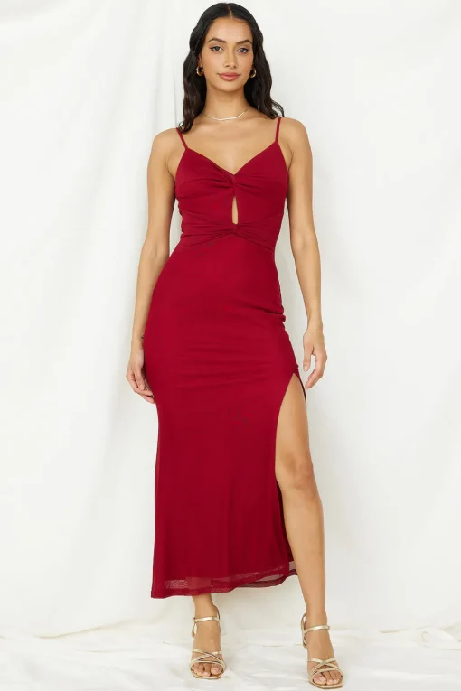 Take Me To Dinner Maxi Dress Wine