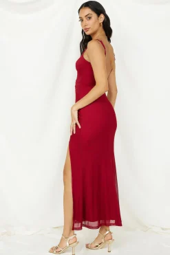 Take Me To Dinner Maxi Dress Wine
