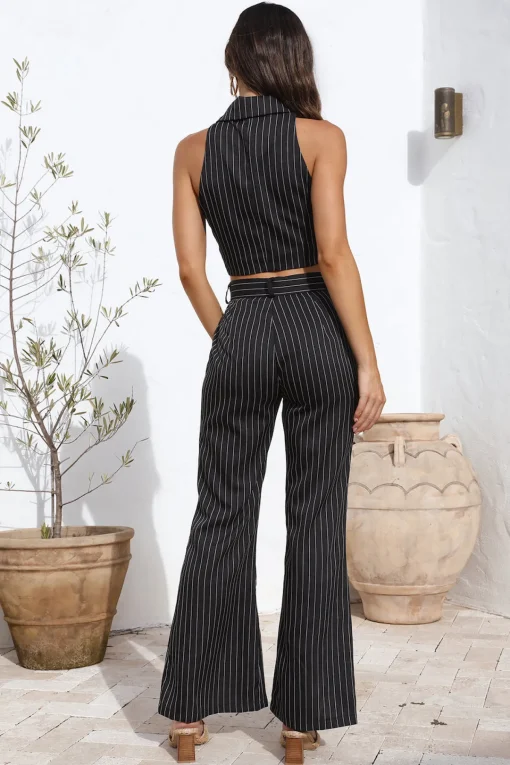 Talking Business Pants Black Stripe