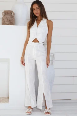Talking Business Pants White Stripe