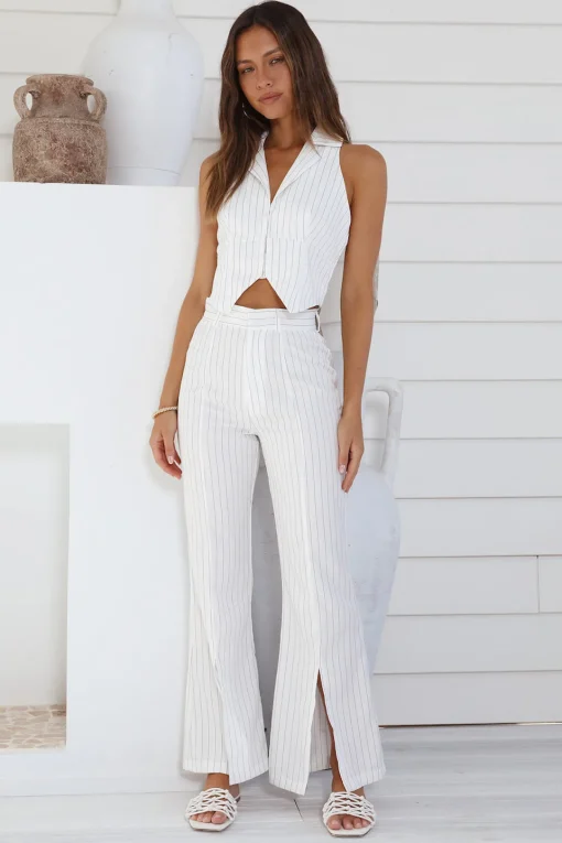 Talking Business Pants White Stripe