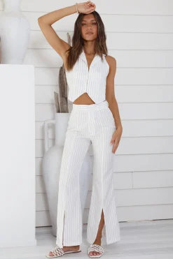 Talking Business Pants White Stripe
