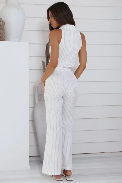 Talking Business Pants White Stripe