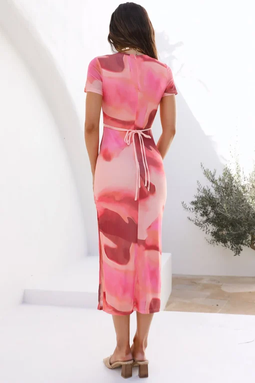 Talking To Me Midi Dress Orange