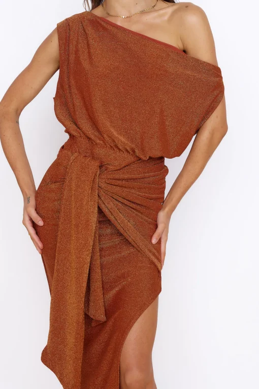 Thunderstorm Midi Dress Brown