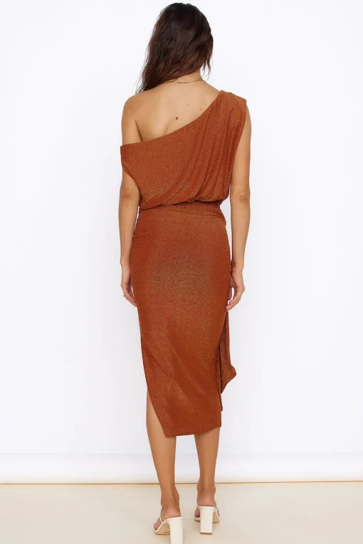 Thunderstorm Midi Dress Brown