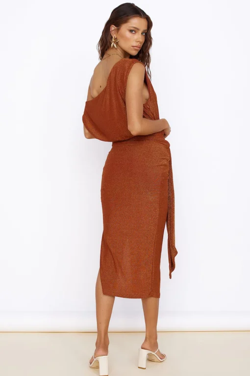 Thunderstorm Midi Dress Brown