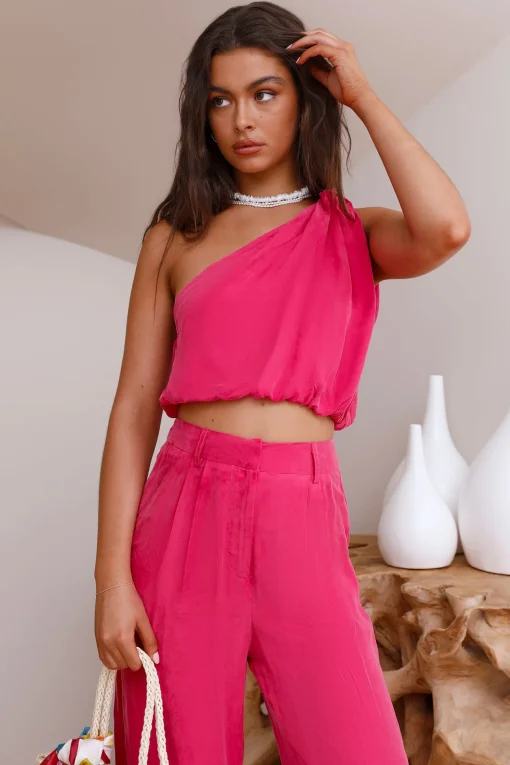 Tropical Dreamscape Crop Top Pink