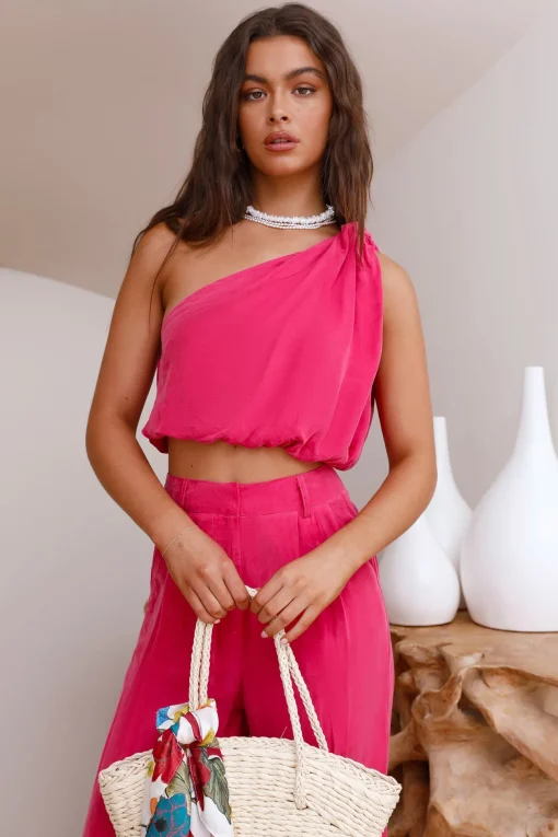Tropical Dreamscape Crop Top Pink