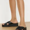 VERALI Rayne Flatform Slides Black Smooth