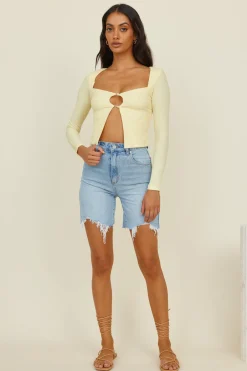 Vice Versa Crop Top Yellow