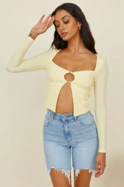 Vice Versa Crop Top Yellow
