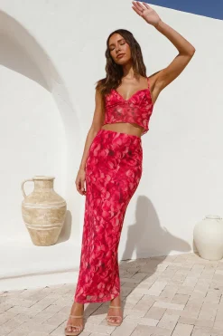 Waiting On You Crop Top Red