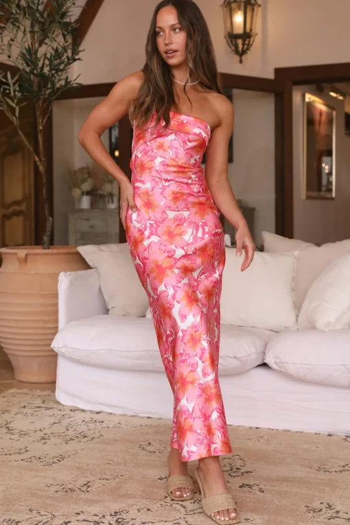 Wandering Eyes Maxi Dress Pink