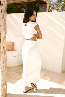 Warm Regards Asymmetrical Tank Top White