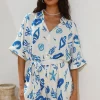 Where It Begins Romper Blue