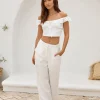 Whispering Willows Crop Top White
