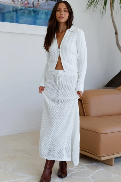 Winter Bliss Knit Cardigan White