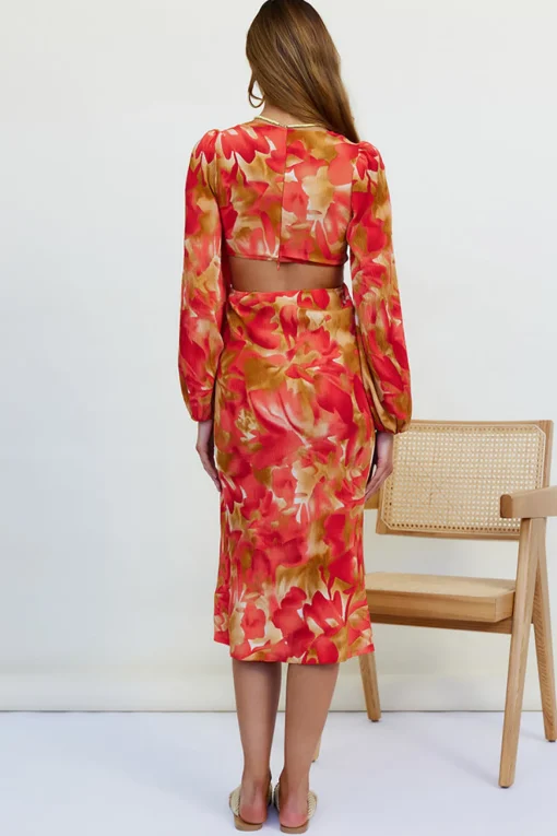 Wish On A Star Midi Dress Red