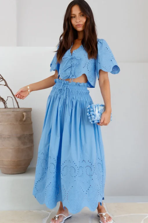 Your Soul Maxi Skirt Blue